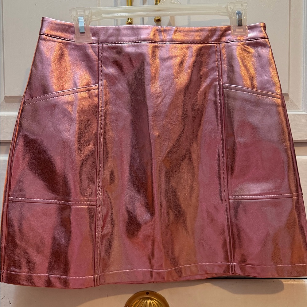 Art Class Girls' Size XXl (16/18) Metallic Faux Leather A-Line Skirt